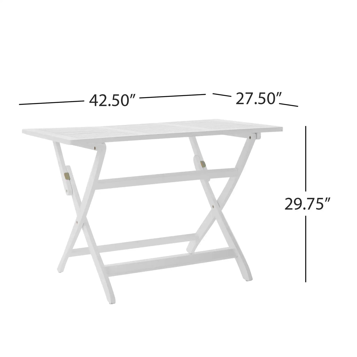 Blissique Outdoor Foldable Wood Dining Table With Slat Design