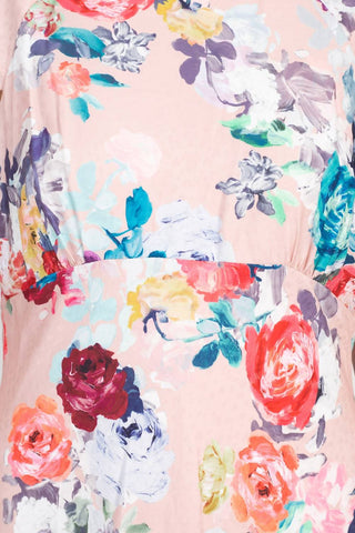 Adrianna Papell - Flutter Sleeve Soft Pleats Floral Print Midi Dress