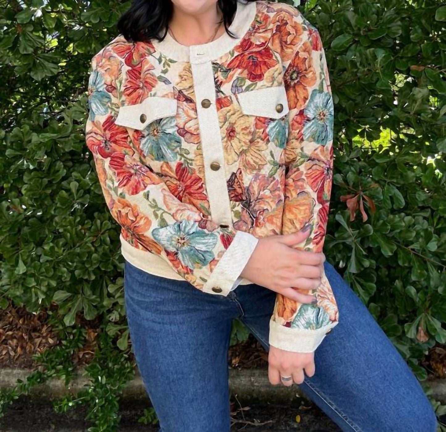 Anniewear - Woven Florals Jacket