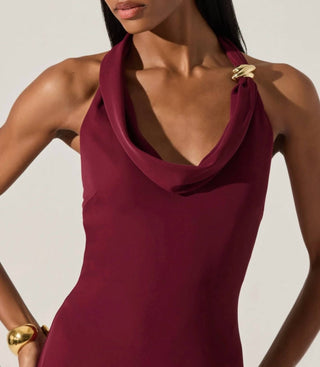 Astr - Alanna Halter Cowl Neck Dress