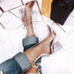 Cape Robbin - Women's Crystal Glaze Block Heel Bootie