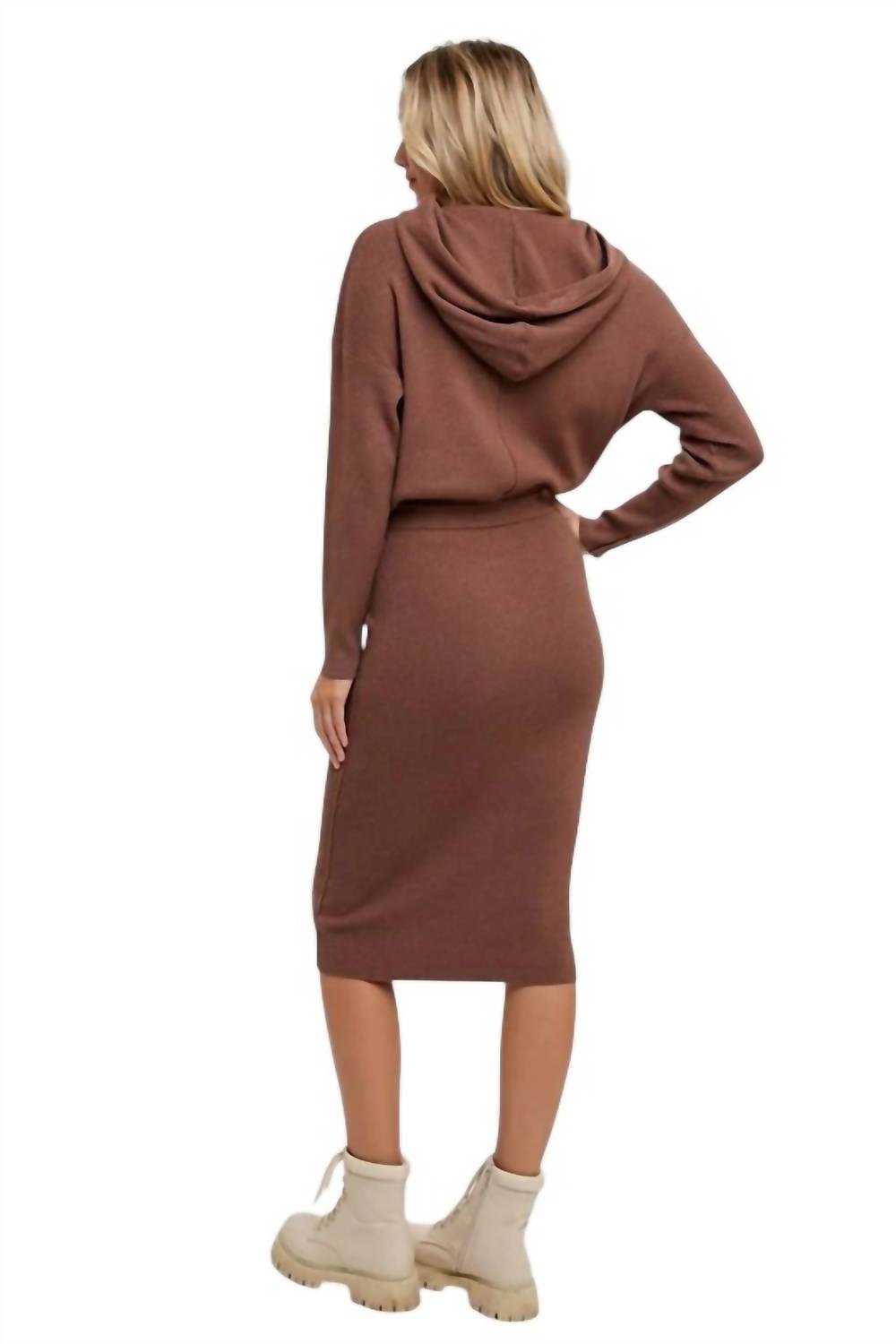 Bluivy - Brianne Hooded Sweater Dress