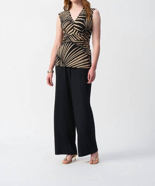 Joseph Ribkoff - Textured Woven Wide Leg Pants