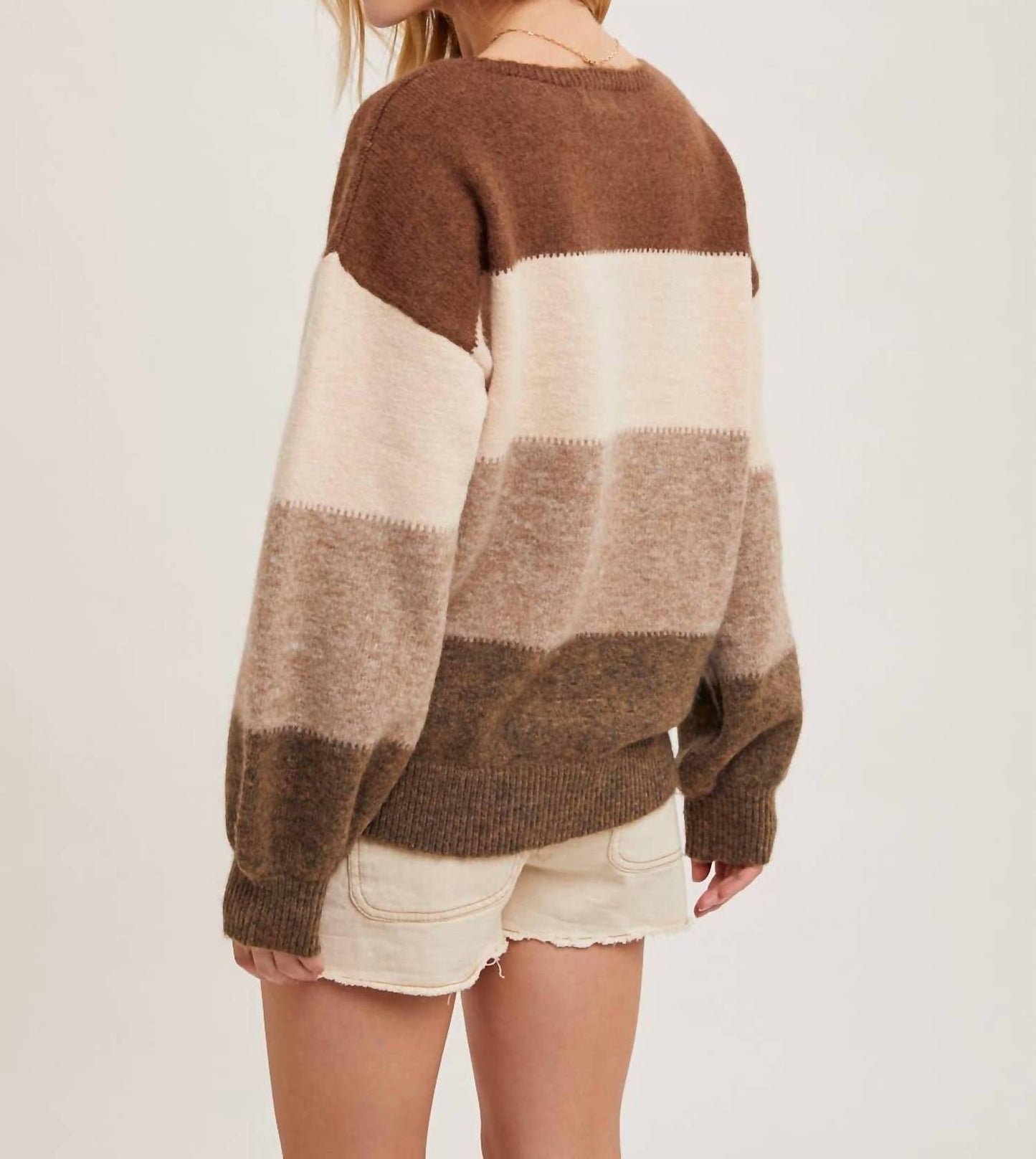 Bluivy - Women's Color Block Knit Sweater