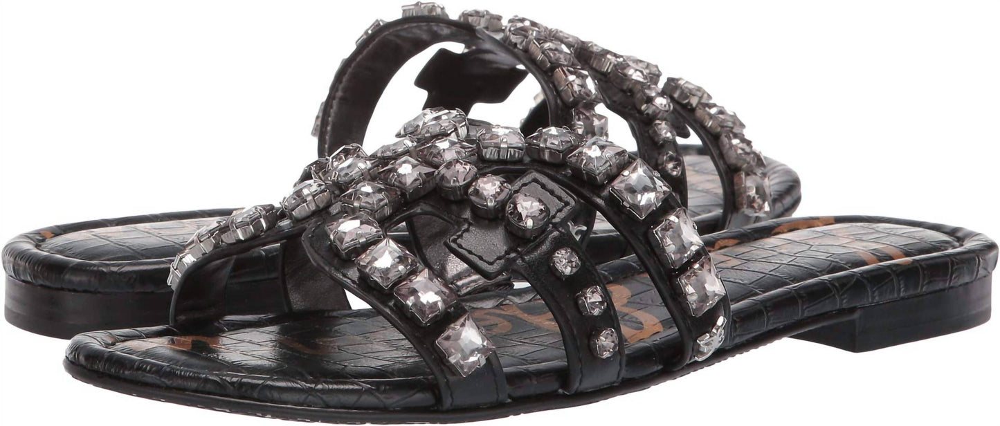 Sam Edelman - Women's Bay Round Toe Slip On Leather Flats Slides Sandals