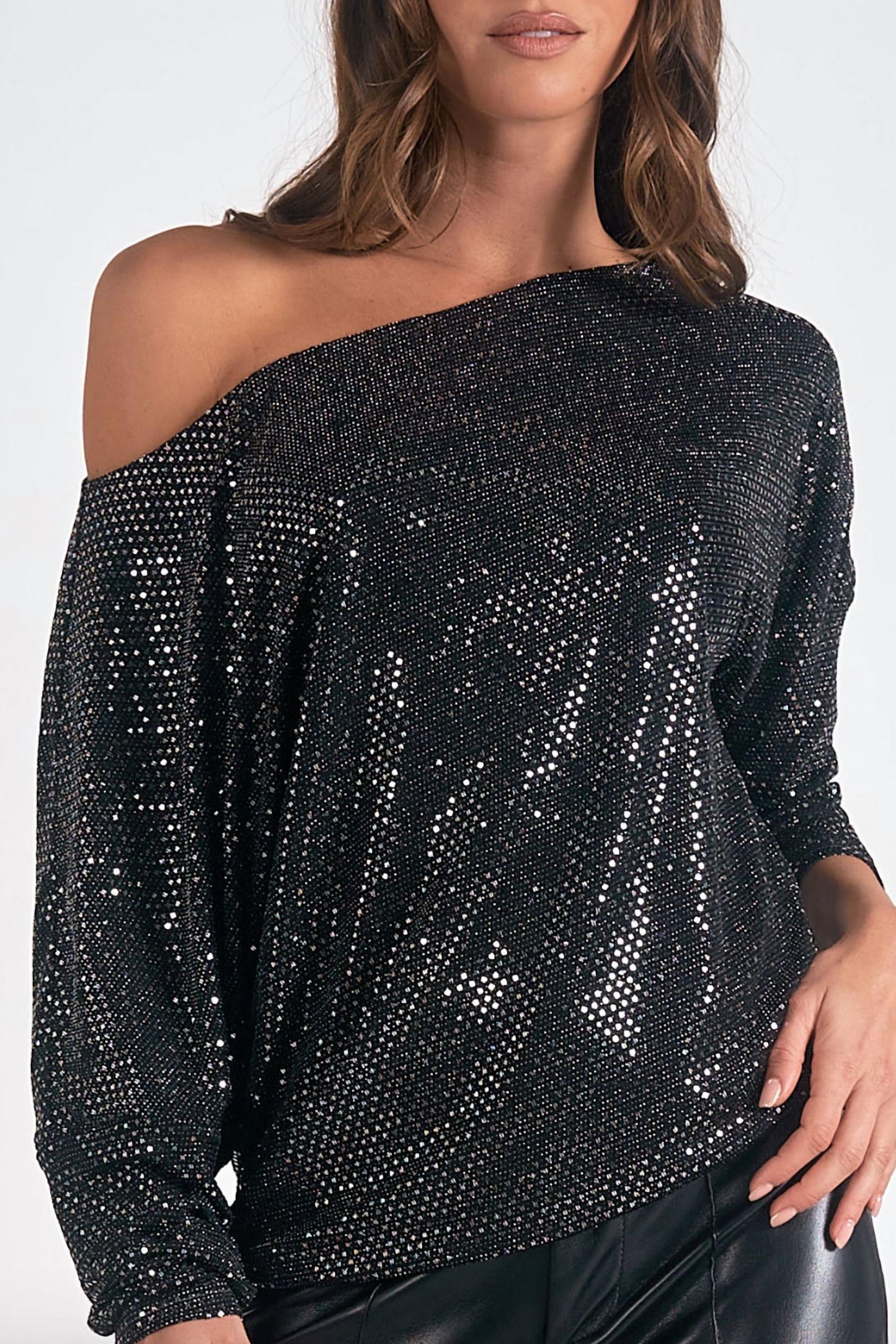 Elan - Off Shoulder Shimmer Top