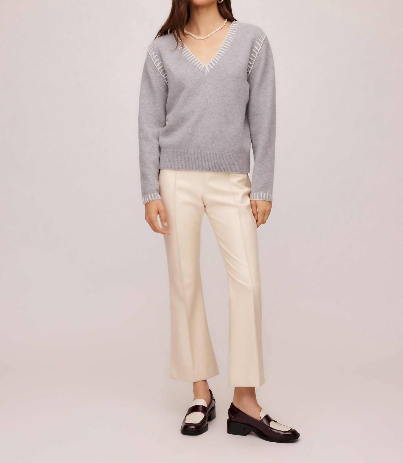 Fifteen Twenty - Ali Stitch V-neck Sweater