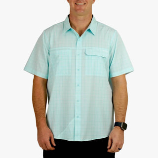 Aftco - Air-o Mesh Printed Short Sleeve Button Down Shirt
