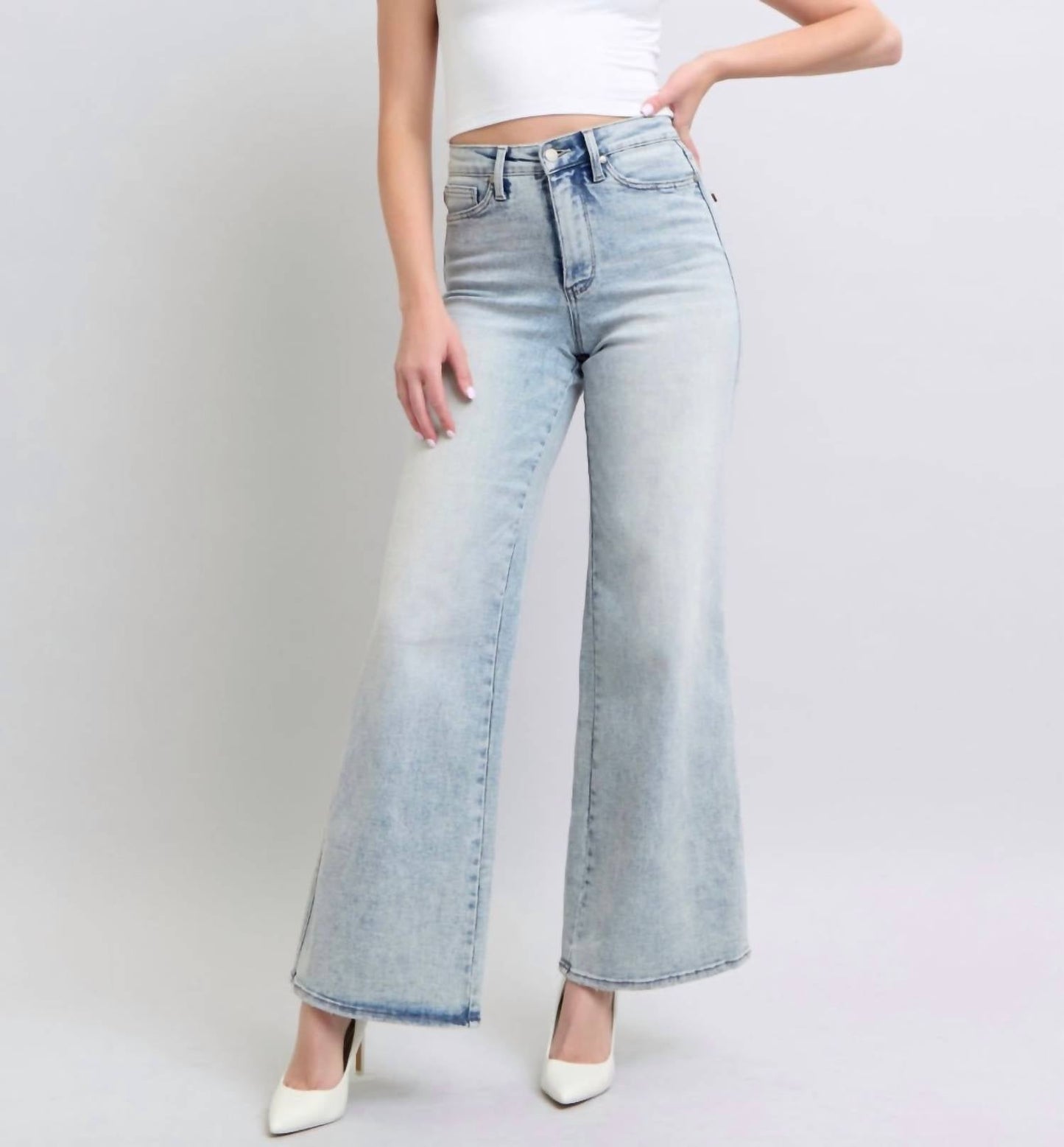 Judy Blue - High Waist Tummy Control Retro Wide Jeans