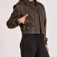 Elan - Faux Leather Bomber Jacket