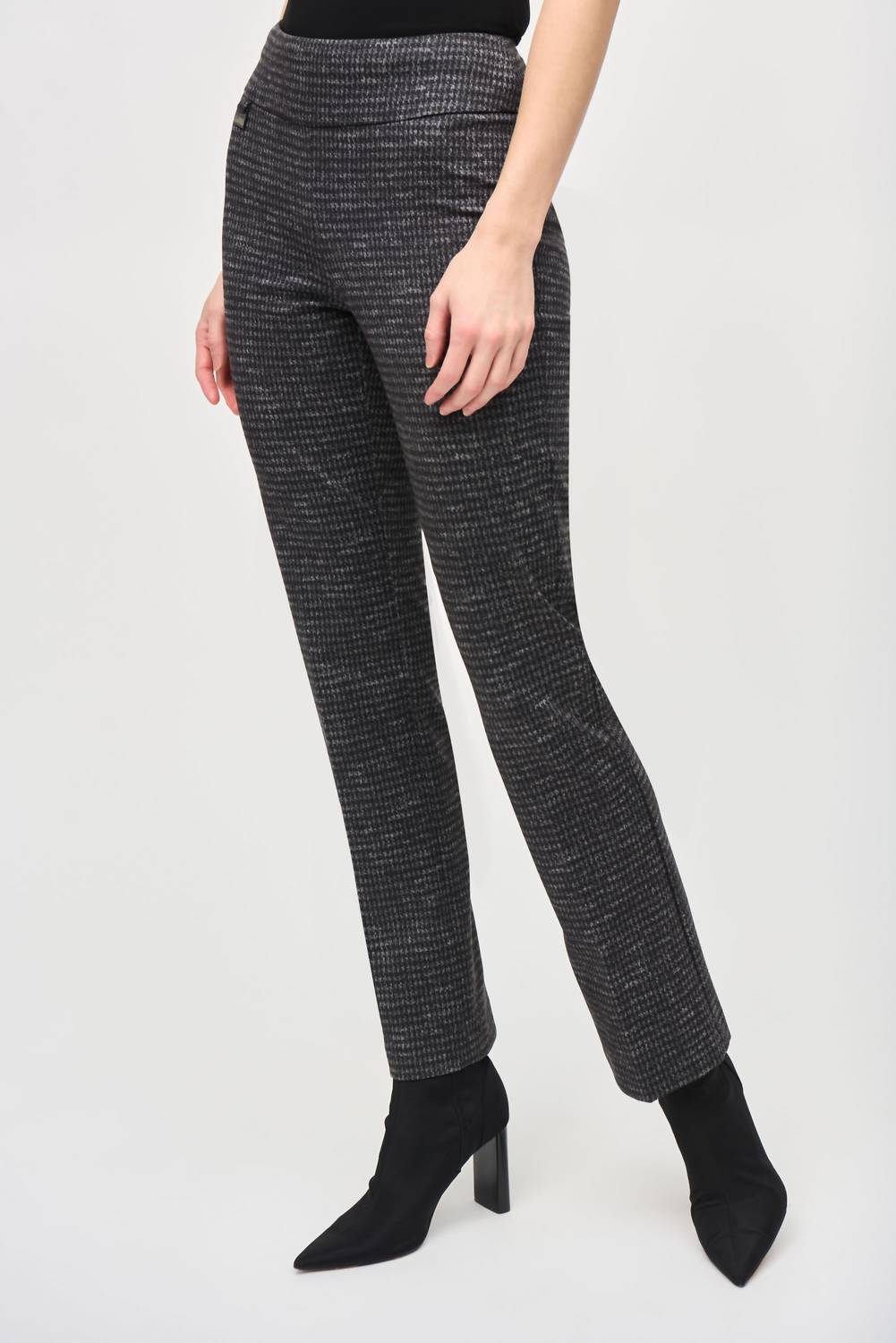 Joseph Ribkoff - Heavy Knit Houndstooth Print Pull On Pant