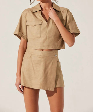 Astr - Deborah Linen Blend Safari Skort