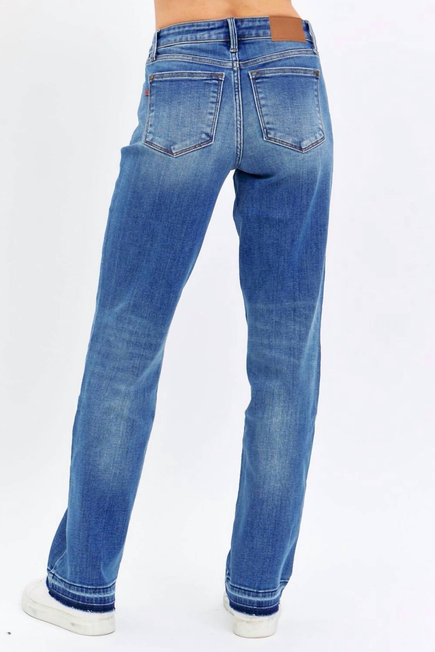 Judy Blue - Mid Rise Release Hem Dad Denim Jeans