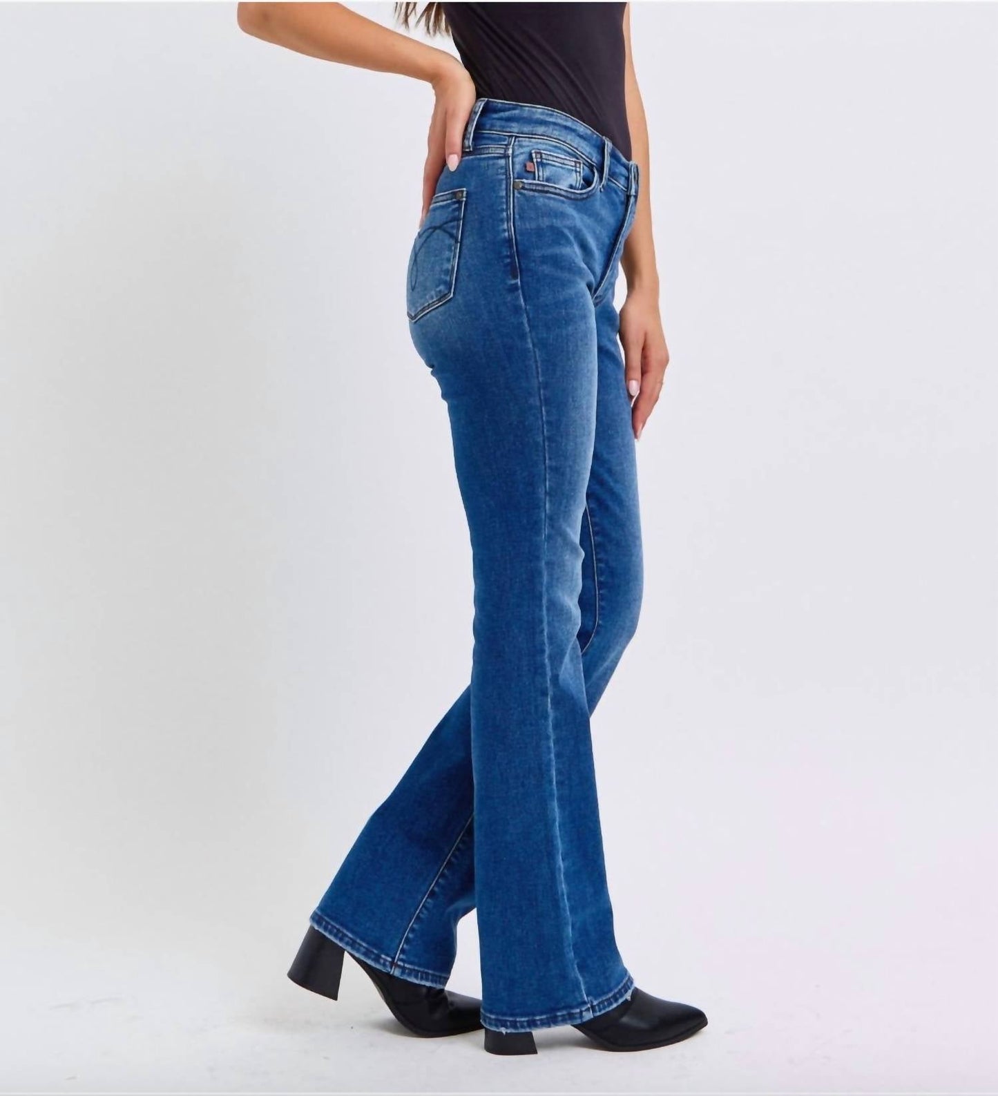 Judy Blue - Mid-rise Thermal Bootcut Jeans