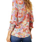 Double Take - Floral Elegance Puff Sleeve Blouse