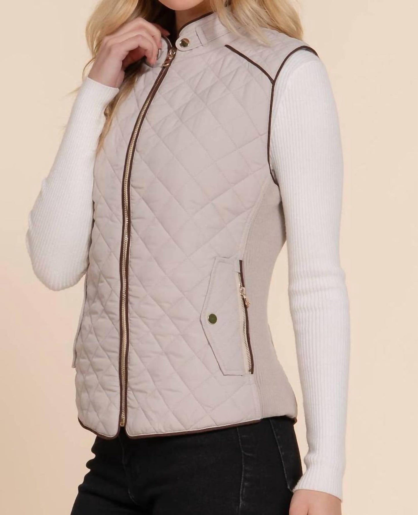 Active Usa - Quilted Zip Up Vest