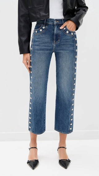 Veronica Beard - Dylan Ankle High Rise Straight Leg Jeans