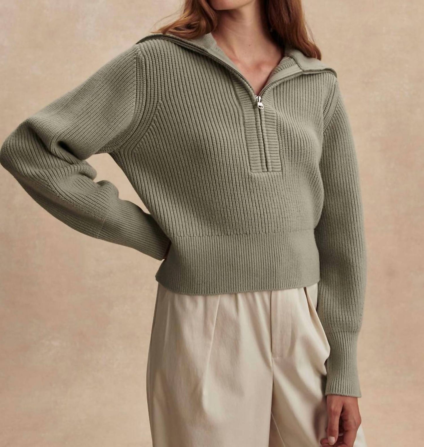 Varley - Maura Half Zip Rib Knit Sweater