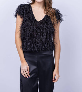 Emily Shalant - Feather V-neck Short Sleeve Tee