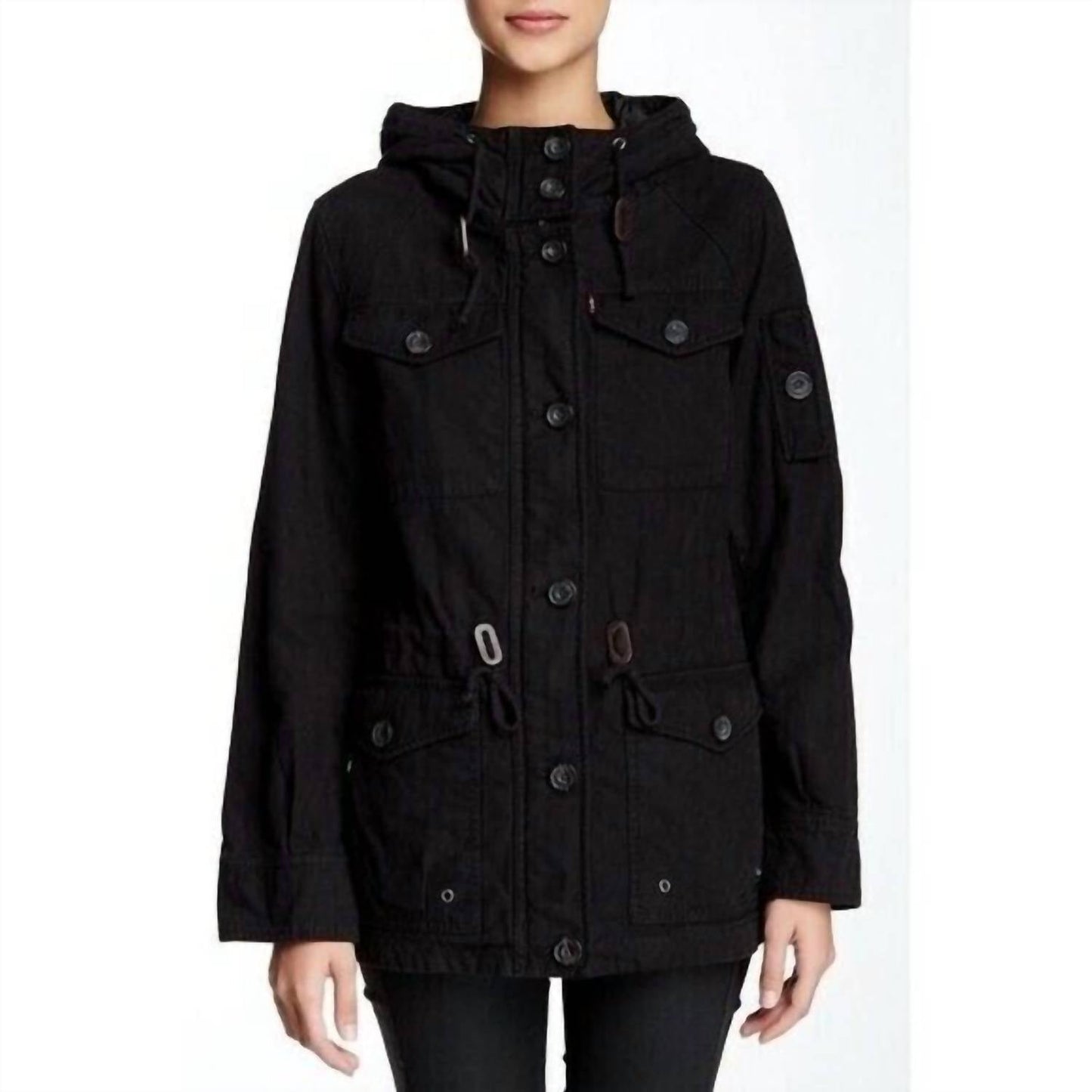 Levi'S - Cotton Hooded Drawstring Insulated Military Jacket
