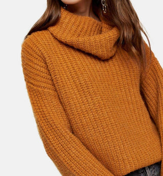 Topshop - Chunky Knit Turtleneck Relaxed Sweater