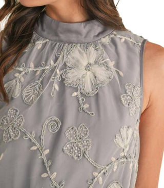 &Merci - Embellished Mixed Media Bubble Hem Mini Dress