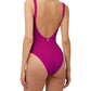 Malai - Textured Wave Brisa Raspberry Tag One Piece Swimsuit