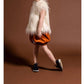Omamimini - Velvet Bubble Skirt with Foxes Embroidery