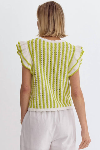Entro - Striped Knit Top
