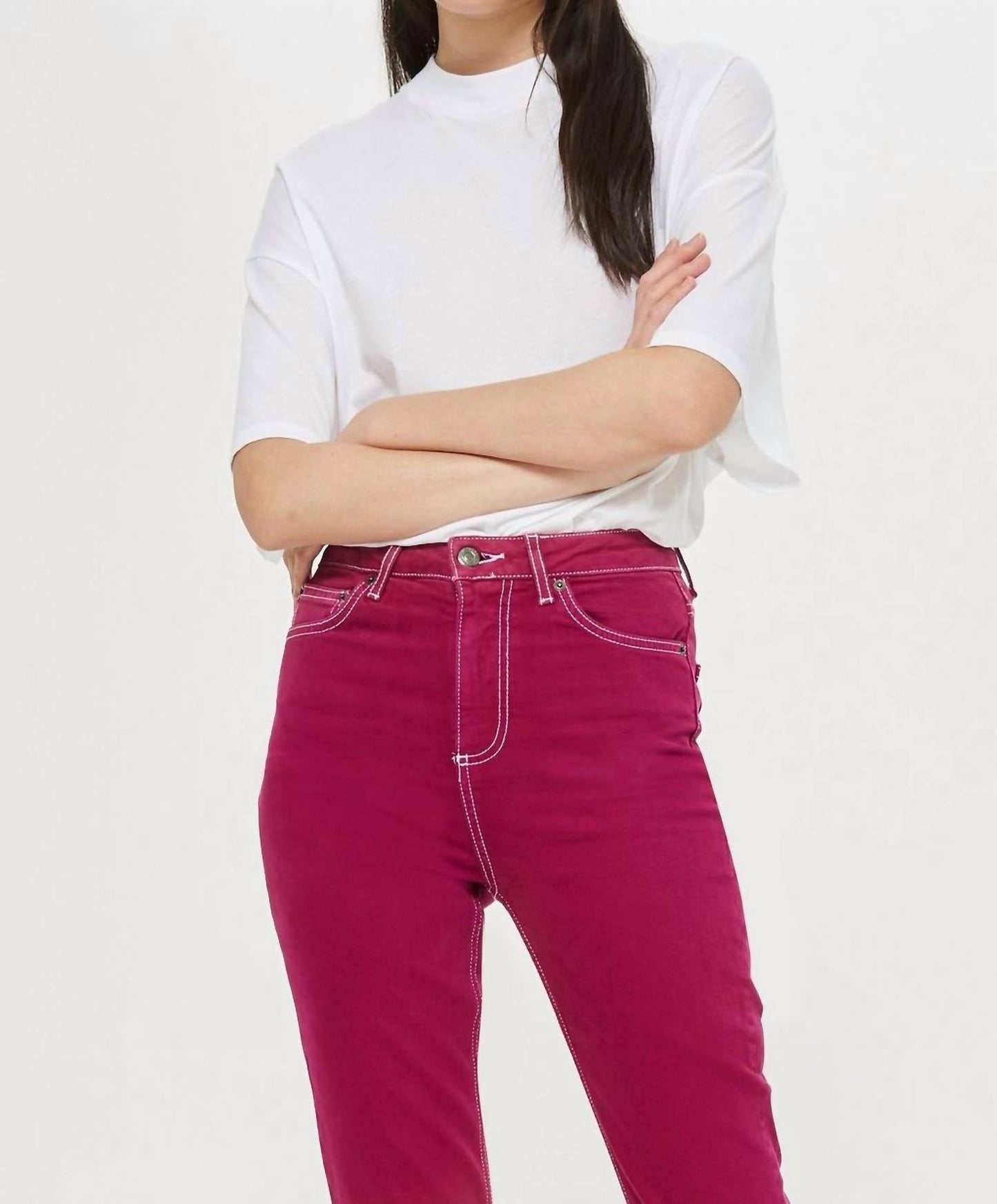 Topshop - Jamie Straight Leg Moto Ankle Jeans