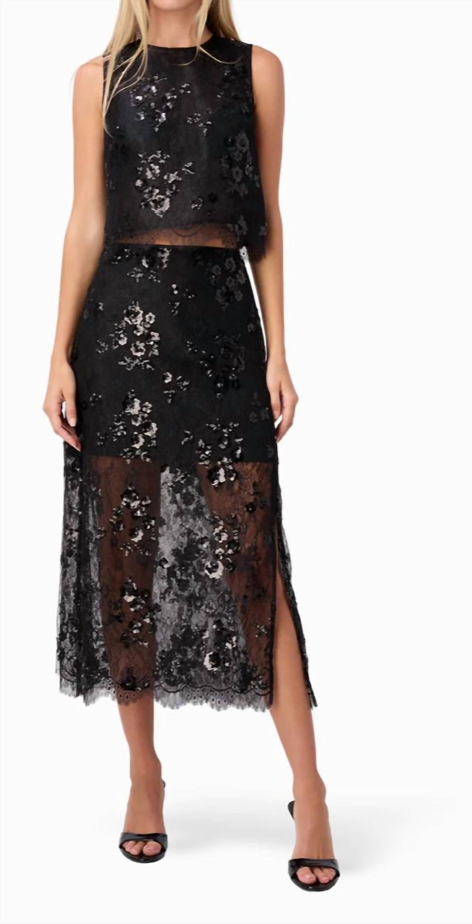 Cami Nyc - ARACELY SEQUIN LACE CROPPED TOP