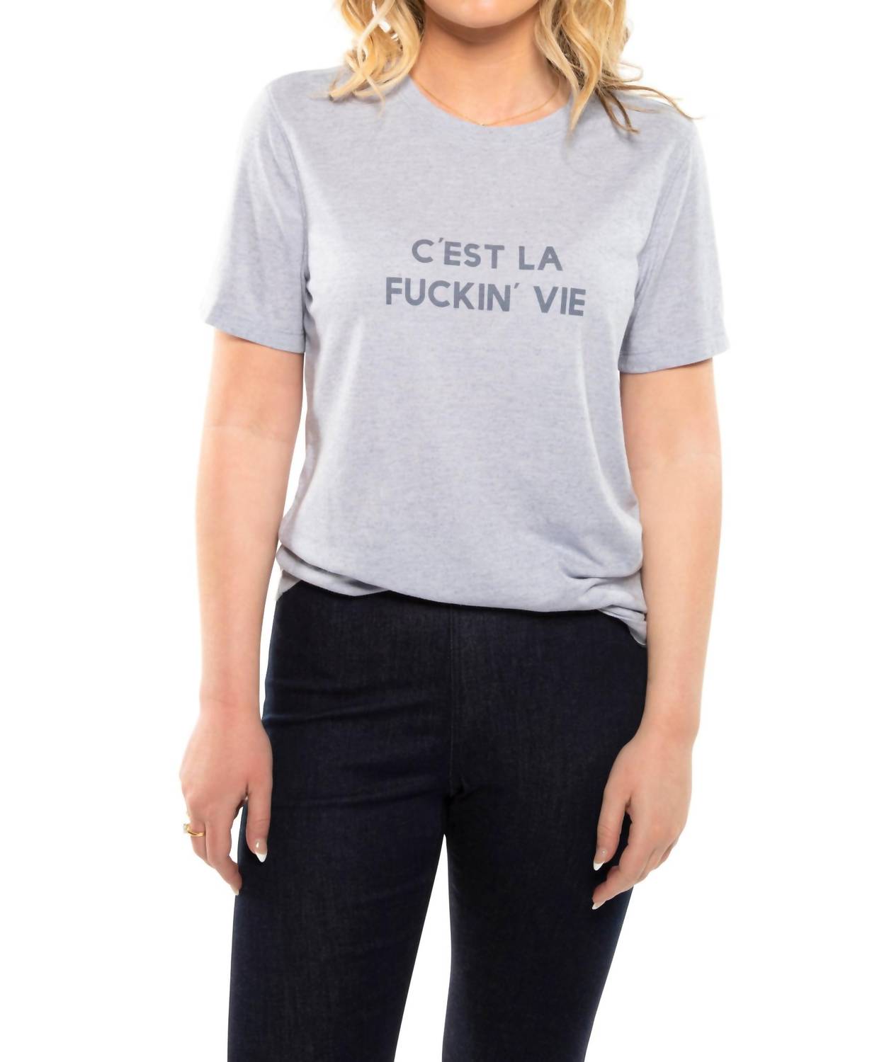 On This Day - "c'est La F*ckin Vie" Graphic Short Sleeve Knit Tee