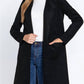 Active Basic - Long Sleeve Open Front Faux Suede Jacket