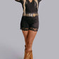 Merigold Kiss - Onyx Lace Romper