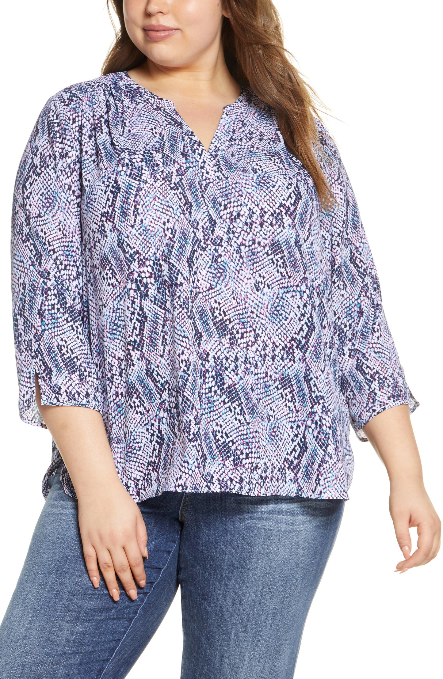 Plus Size Women's Curves 360 By Nydj Perfect Blouse, Size 2X - Blue
