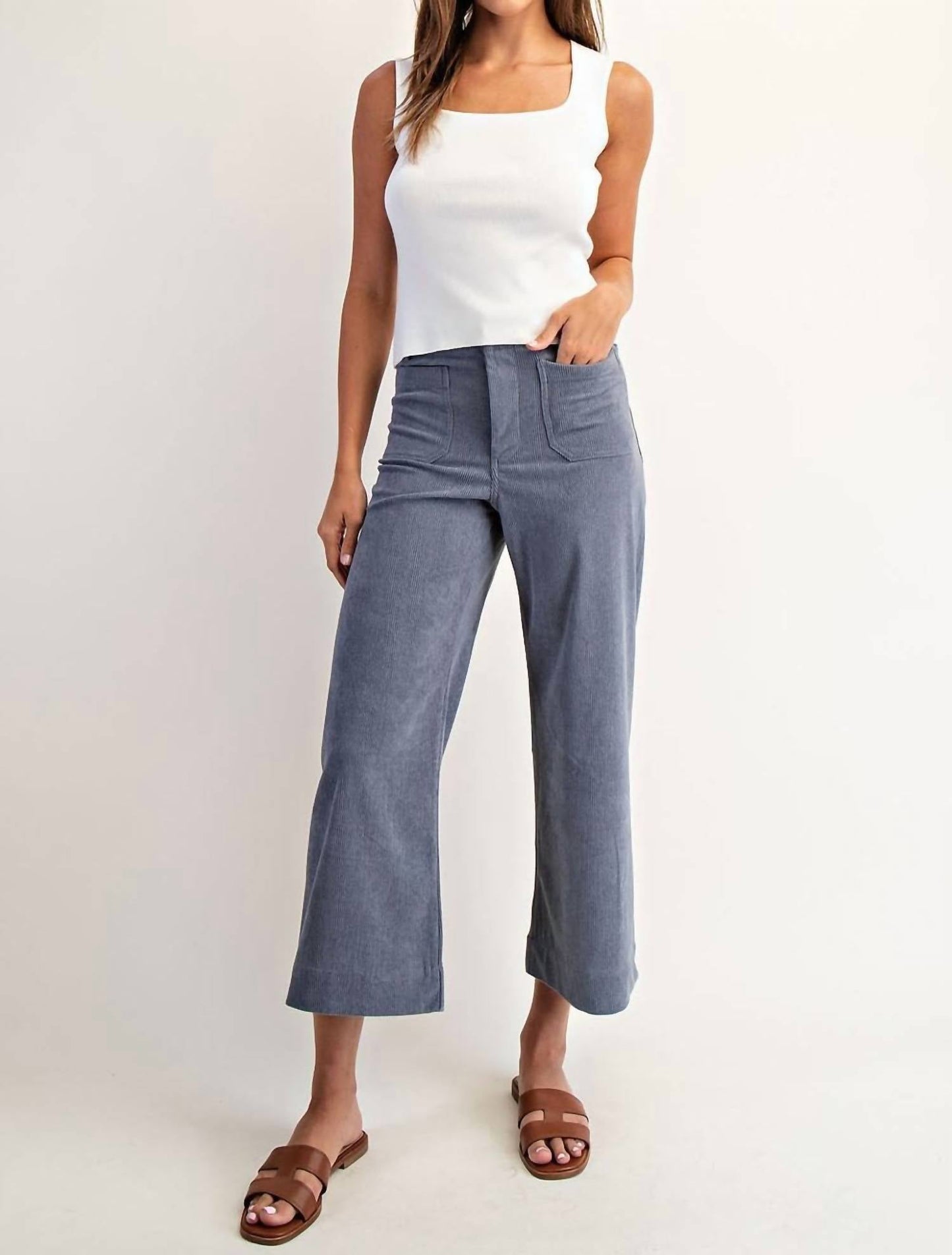 Ee:Some - Corduroy Patch Pocket Pants