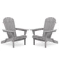 Classic Gray Cedar Wood Lounge Patio Chair Set of 2