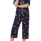 Room Service Pjs Crop Pajamas in Nvy/flor  Size Small
