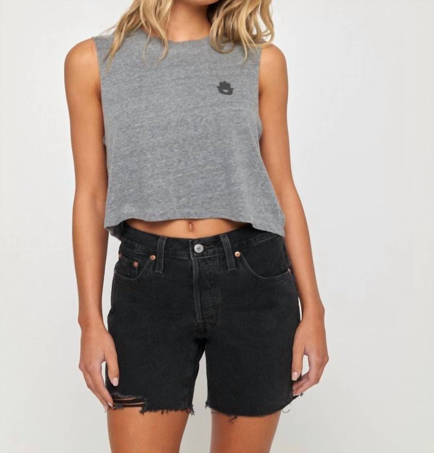 Spiritual Gangster - Hamsa Callie Cropped Tank Top