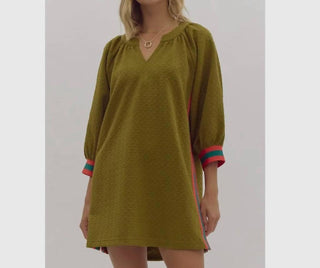 Entro - Sporty Side Stripe Pullover Mini Dress