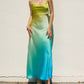 Dress Forum - Satin Ombre Criss Cross Back Dress
