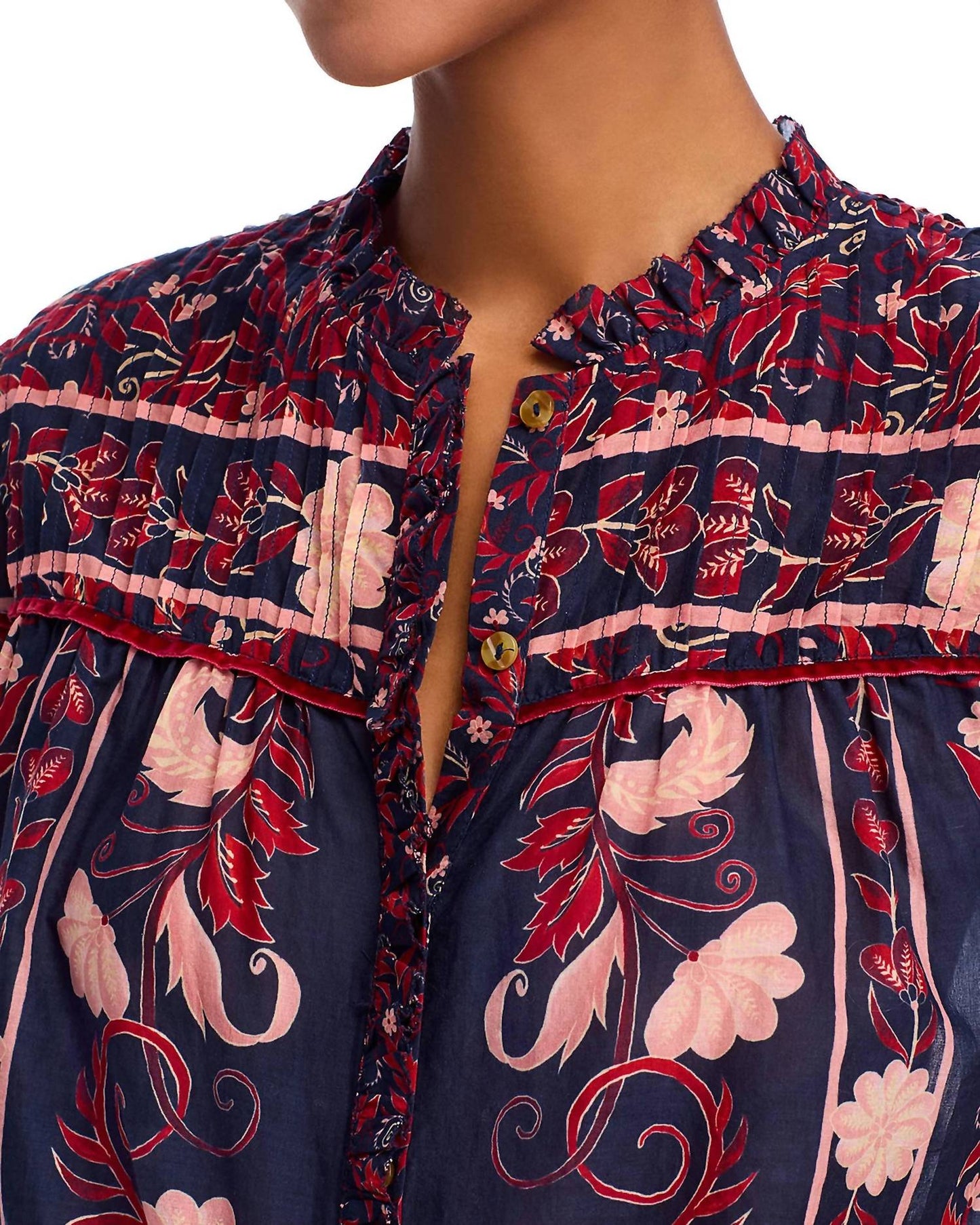 Farm Rio - Boho Floral Scarf Blouse