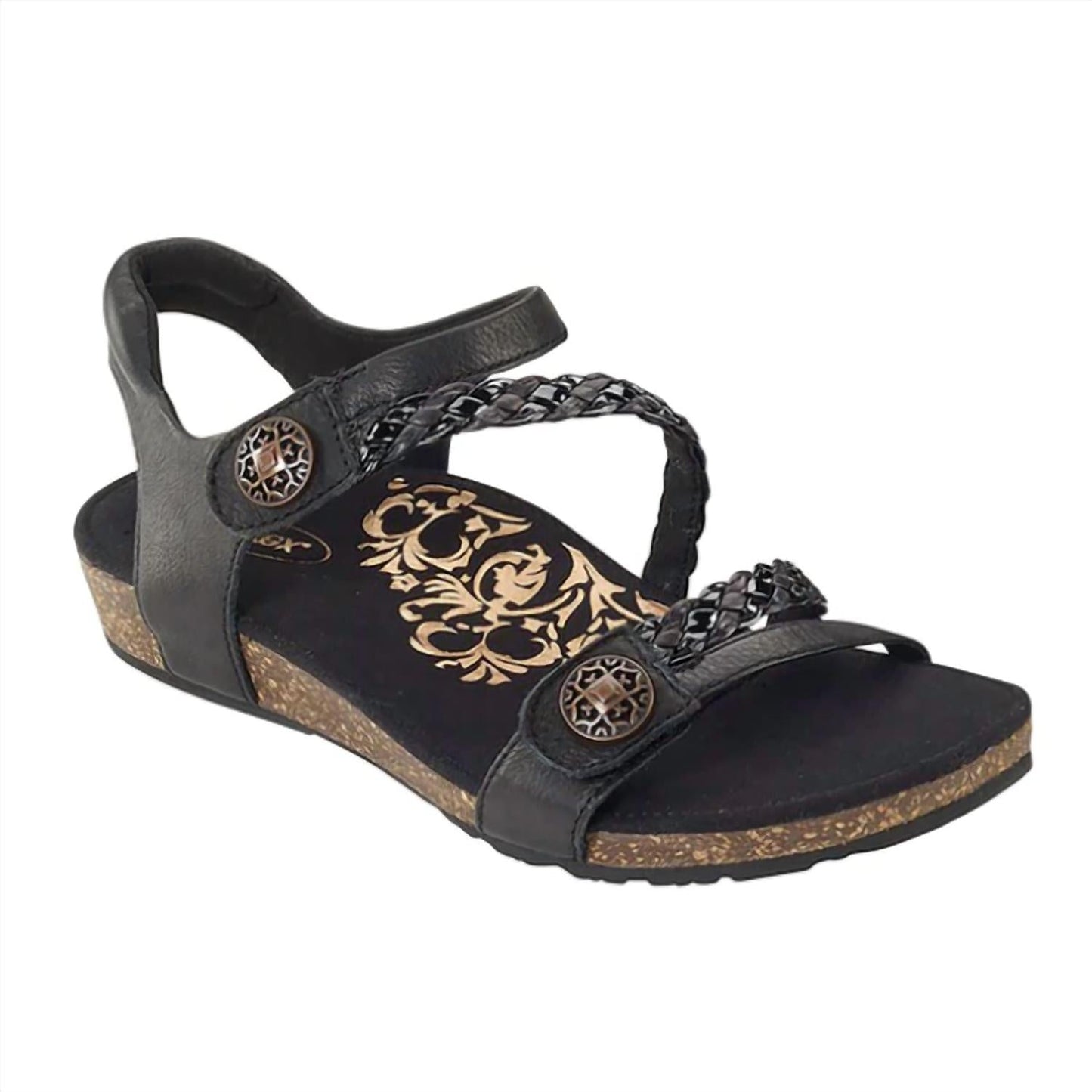 Aetrex - JILLIAN BRAIDED QUARTER STRAP SANDAL - MEDIUM WIDTH