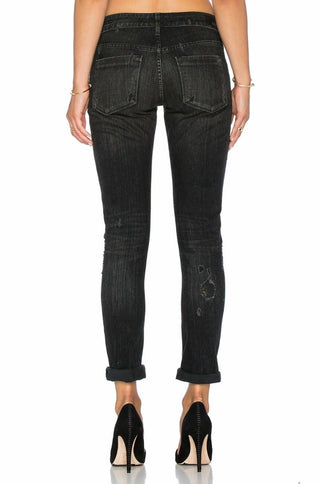 Agolde - Chloe Low Rise Slim Denim Distressed Jean
