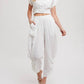 Bluivy - Cropped Ribbon Tie-back Top With Matching Harem Pants