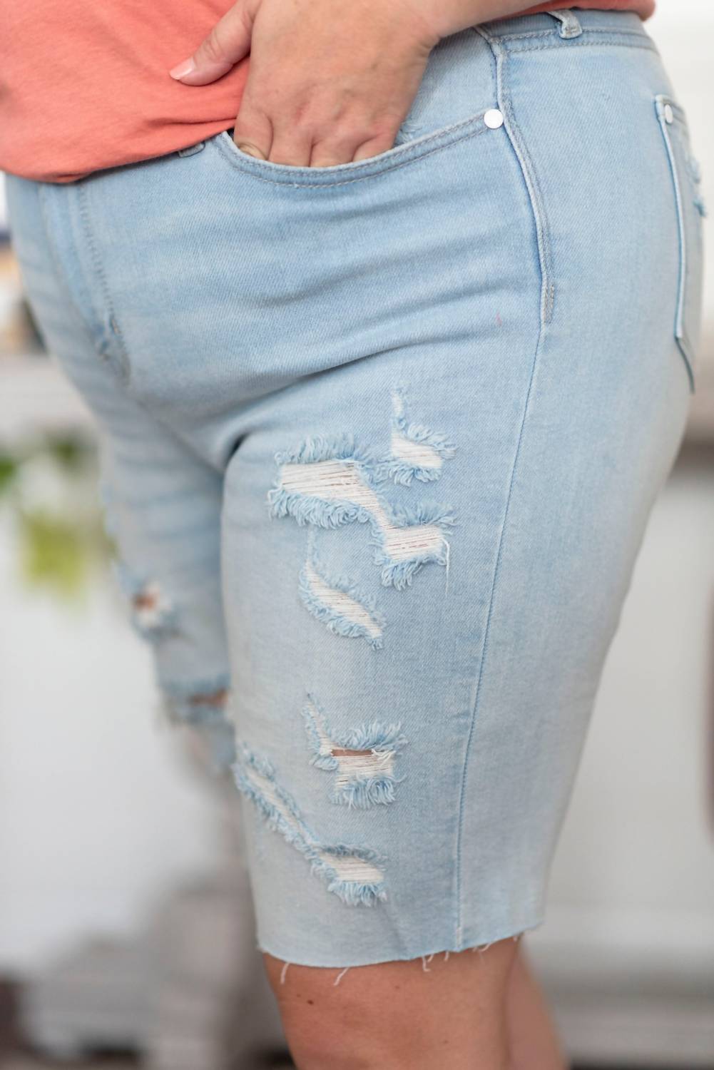 Judy Blue - High Waisted Cut-Off Bermuda Shorts