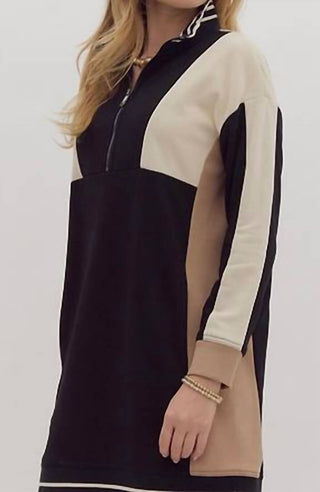 Entro - Emmie Colorblock Neutral Dress