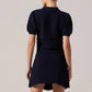 Astr - Perrine Scalloped Short Sleeve Cardigan