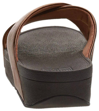 Fitflop - Women's Lulu Cross Slide Sandals Leather Wedge Mule