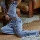 By Together - Knit Cotton Polyester Rayon Striped Flare Pants